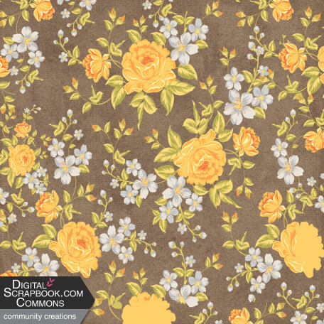 Yellow Floral Background Paper