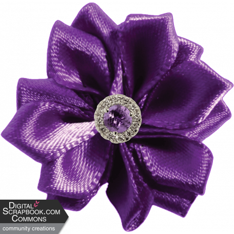 Purple Ribbon Flower