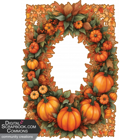 Pumpkin & Fall Leaves Frame