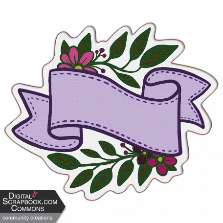 Purple Floral Banner Sticker