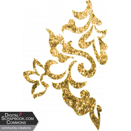 Decorative Gold Glitter Swirl
