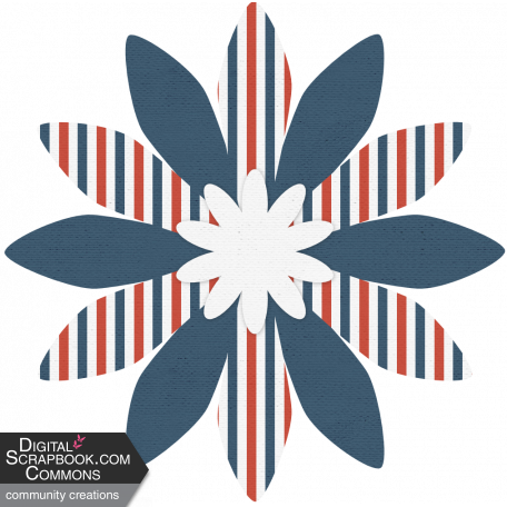 Red, White, & Blue flower - matches 2022 August Blog Train