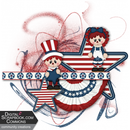 Raggedy Ann & Andy 4th of July - cluster 2