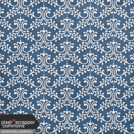 Freedom - Blue Damask Paper