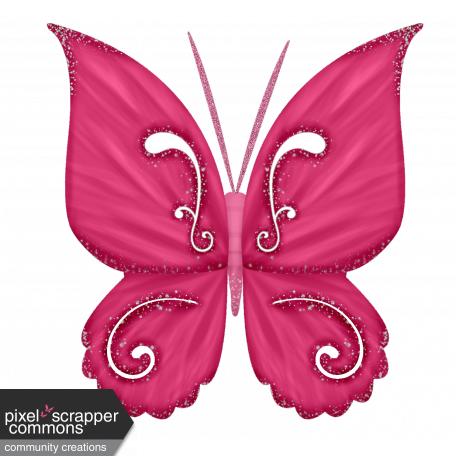 Glitter Butterfly-Dk pink