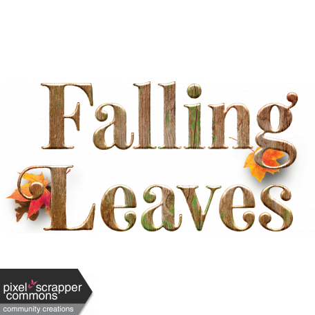 Fall Wonder WordArt - Falling Leaves (Shadowed)