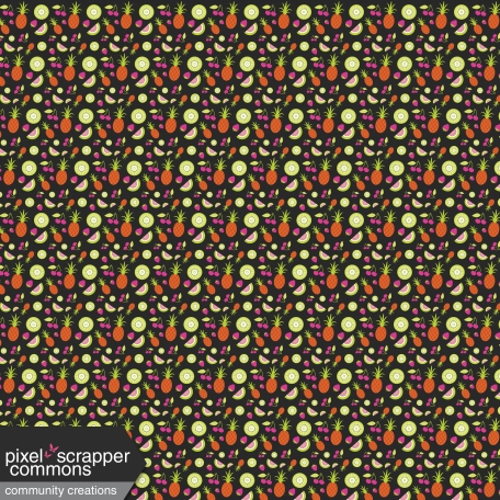 Summer Lovin-Fruits Pattern Paper Black