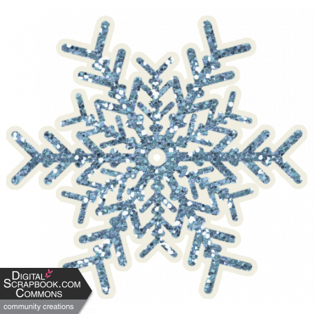 HO HO HOly Night_Blue Glitter Snowflake Sticker