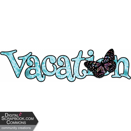 Let's Go-Vacation Word Art with Full Shadow
