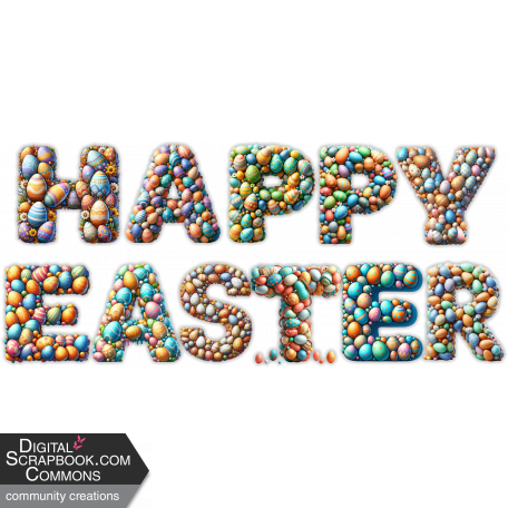Spring Garden Happy Easter Word Art Spring Garden Happy Easter Word Art