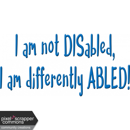 Autism Differently Abled Word Art