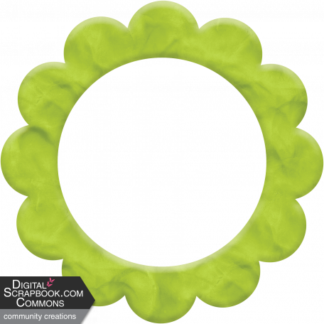 Clay Time - Scalloped Edge Circular Frame_Lime Green