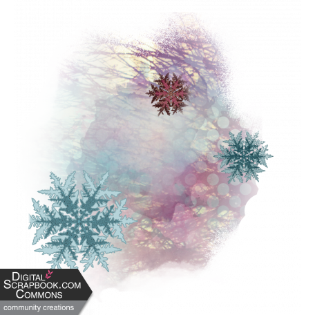 Vintage Winter Blustery Snowflakes Cluster Element