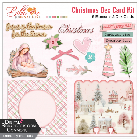 Pink Christmas Memory Dex Card Kit