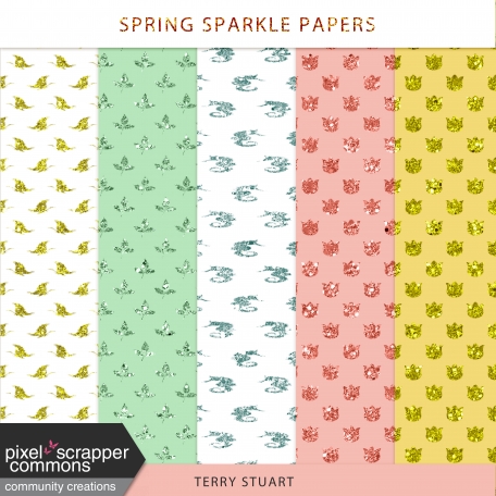 Spring Sparkle Glitter Papers