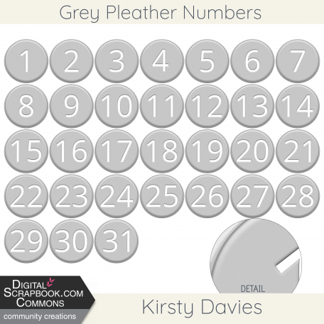 Grey Pleather Numbers kit