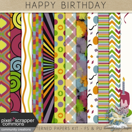 Happy Birthday - patterned papers