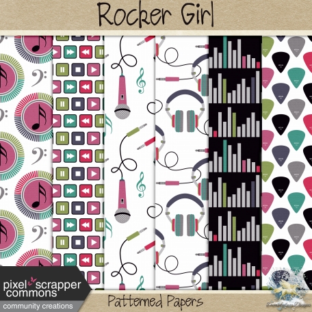 Rocker Girl_patterned papers