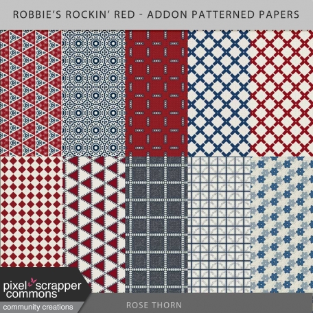 Robbie's Rockin Red - Addon Patterned Papers