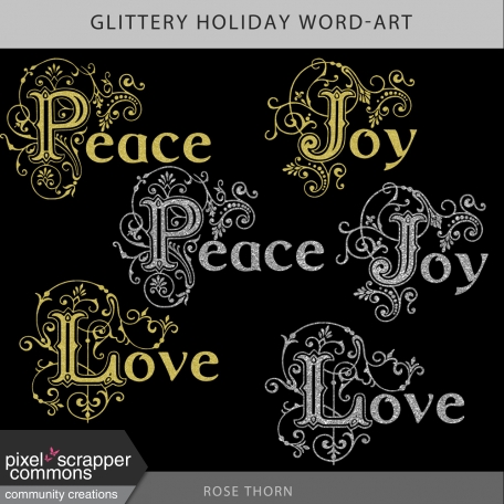 Glittery Holiday Word-Art