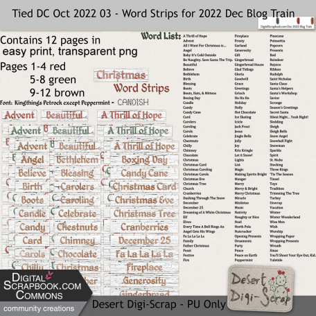 December 2022 Blog Train Word Bits Kit