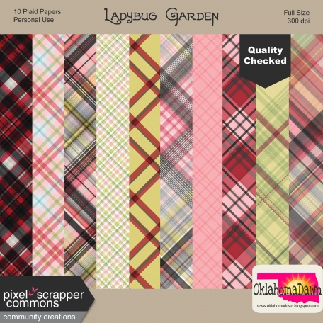 Ladybug Garden - plaid paper mini