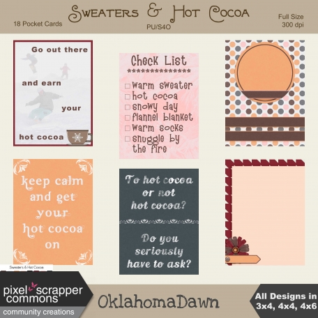 Sweaters and Hot Cocoa - pocket/journal cards