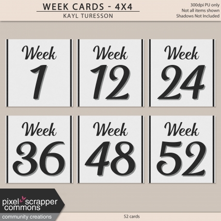 Week Cards - 4x4