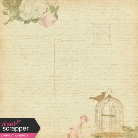 Vintage - November Blogtrain Floral Birdcage Paper