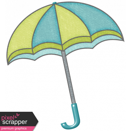 Rain, Rain - Green Blue Umbrella