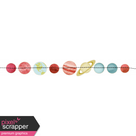 Space Explorer - Stitched Planets Border 