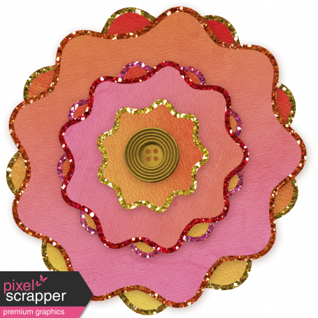 Paper Flower 11 - Pink & Orange