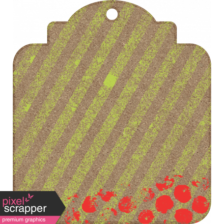 Challenged Chipboard Striped Tag