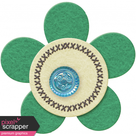 Taiwan Felt Flower 01b - Green