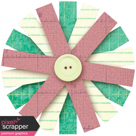 Vietnam Paper Flower 21 - Green & Pink