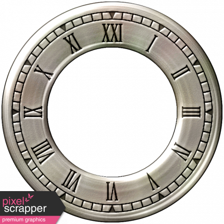 Clock - Silver With Roman Numerals