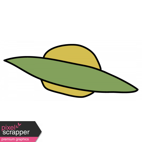 Outer Space Flying Saucer - Green Sticker