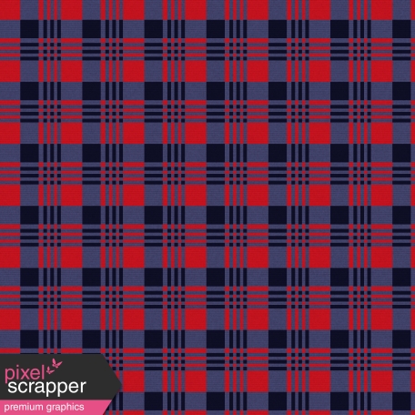 Winter Plaid - Plaid Paper - Red & Blue