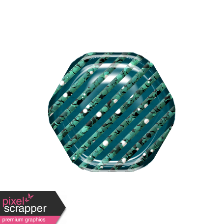 Hexagon Glitter Brad - Teal