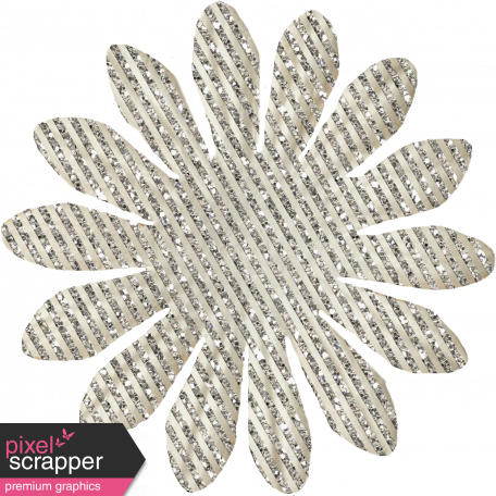 Paper Flower 01 - White Glitter