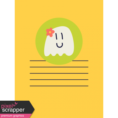 Kawaii Halloween Cards - Ghost With Flower