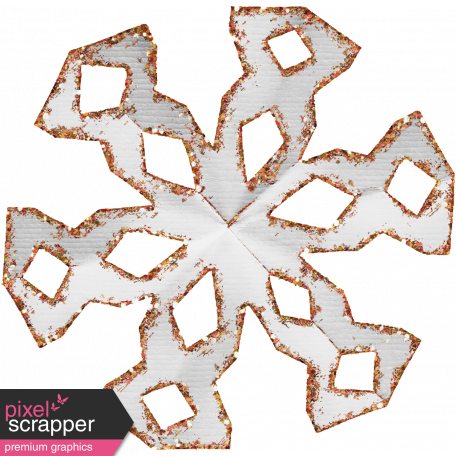 Paper Glitter Snowflake - Orange