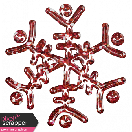 Snowflake Glitter Sticker - Red