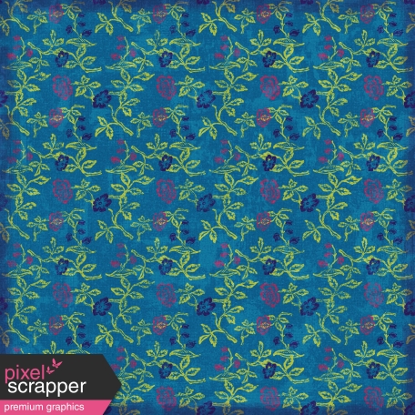 Floral Paper - Green & Blue