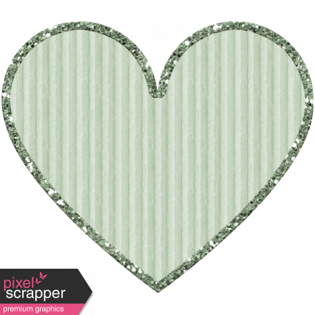 Cardboard Glitter Heart - Mint