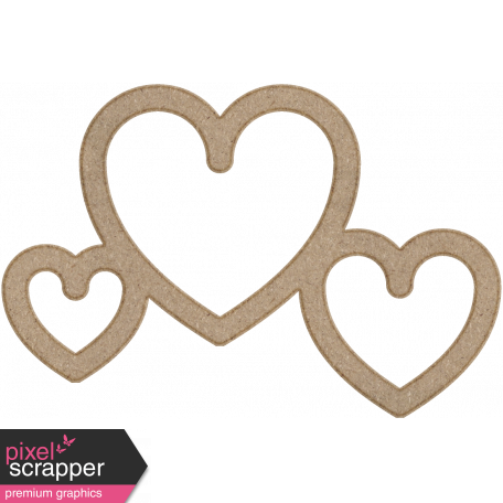 Chipboard Hearts Cluster 01