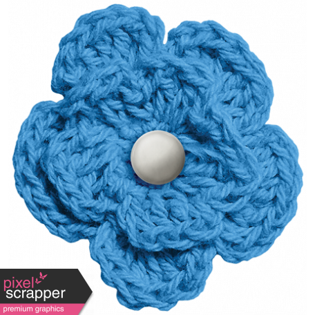 At The Fair - Blue Crochet Flower