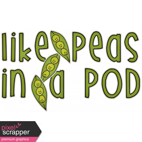 The Veggie Patch - Peas in A Pod Word Art