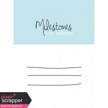 3x4 Milestone Journal Card, Blue, Month 6