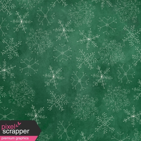 Winter Wonderland - Green Doodle Snowflake Paper